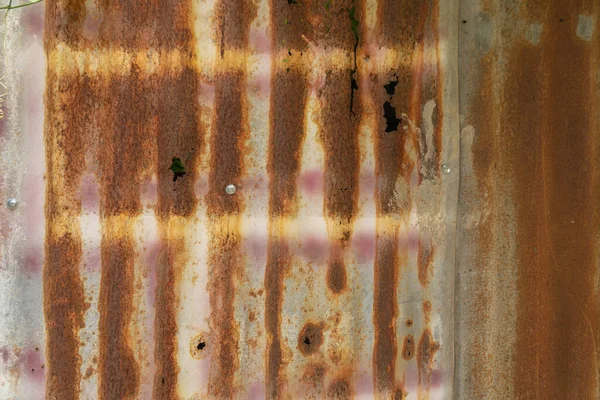 Stahlbänder Aus Metall Rostiges Wellblech Zinkstahlwand Muster Textur Hintergrund Nahaufnahme — Stockfoto