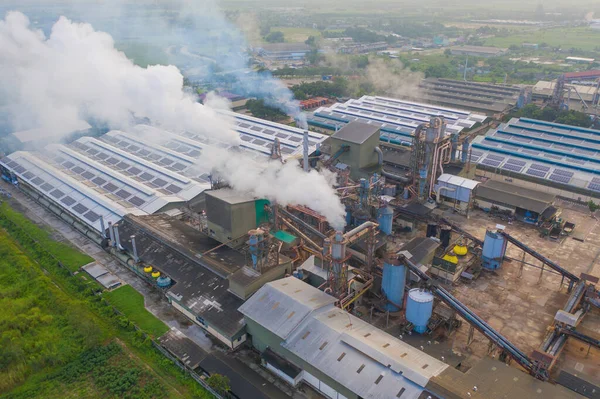 Luftaufnahme Des Kohlekraftwerks Mae Moh Mit Rauch Und Giftiger Luft — Stockfoto