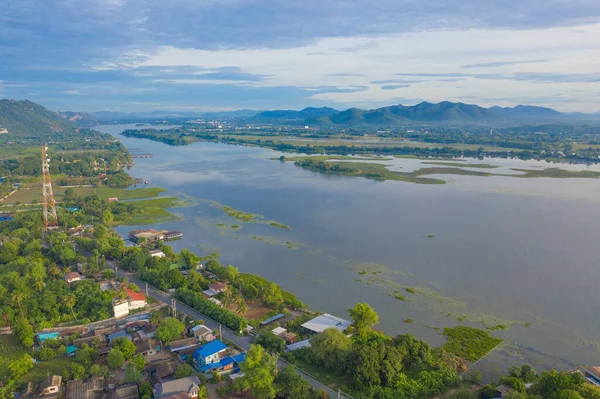 Green Mountain Heuvel Met Meer Rivier Natuurlandschap Achtergrond Phetchabun Thailand — Stockfoto
