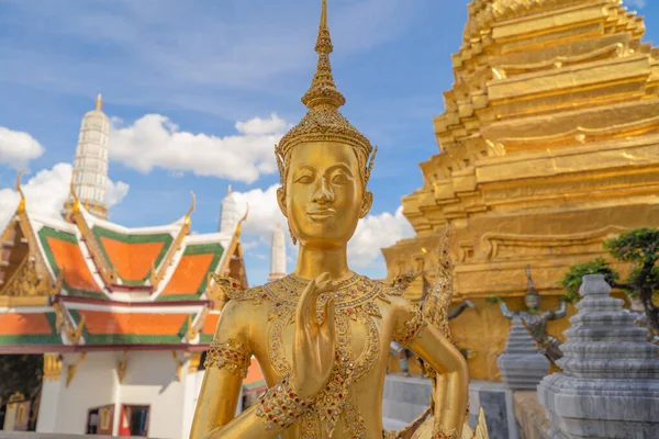 Kinnaree Heykeli Bangkok Tayland Daki Zümrüt Buda Tapınağı Ndaki Altın — Stok fotoğraf