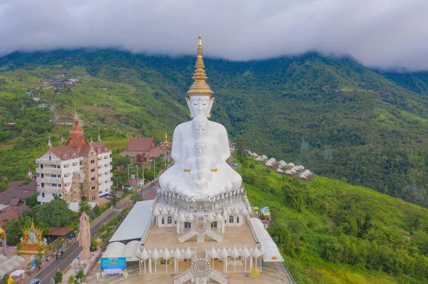 Flygfoto Över Wat Phra Thart Pha Sorn Kaew Staty Tempel — Stockfoto