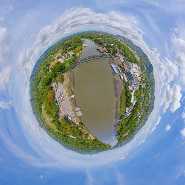 Piccolo Pianeta Sfera 360 Gradi Panorama Della Vista Aerea Del — Foto Stock