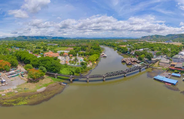 Tren Yolu Chao Phraya Nehri Tha Kham Mueang Kanchanaburi Bölgesi — Stok fotoğraf