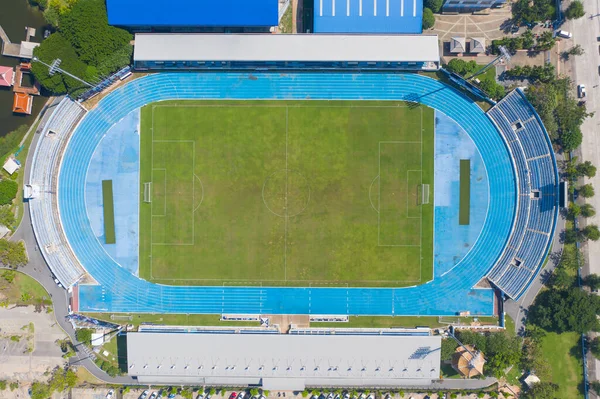 Futbol Sporları Sahasının Havadan Görünüşü Ulusal Stadyum Asya Daki Şehir — Stok fotoğraf