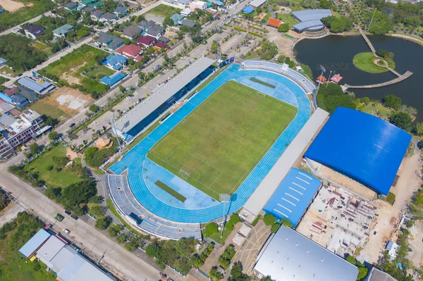 Luftaufnahme Von Fußball Sport Erholungsgebiet Nationalstadion Städtische Stadt Asien Grüne — Stockfoto