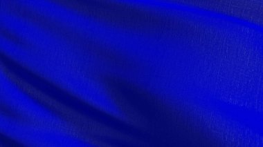 Boş mavi bayrak ve reklam için kopyalama alanı. Modelleme. 3d soyut illüstrasyon.