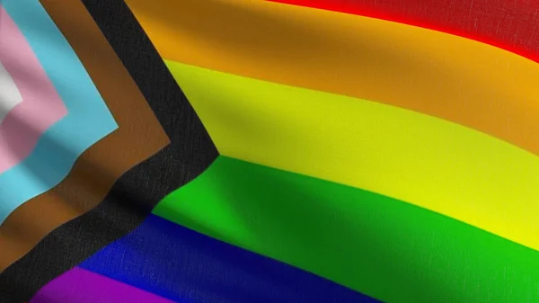 Bandera Gay Lgbt Arco Iris Símbolo Del Orgullo Soplando Viento —  Fotos de Stock