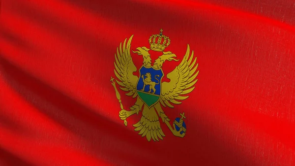 Vlag Van Montenegro Weergave Illustratie Van Golvend Teken Symbool — Stockfoto