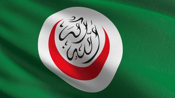 Флаг Оис Организации Исламского Сотрудничества Дующий Ветер Изолирован Официальный Религиозный — стоковое фото