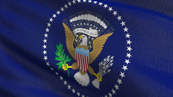 アメリカ合衆国大統領の旗 手を振る記号の3Dレンダリングイラスト — ストック写真