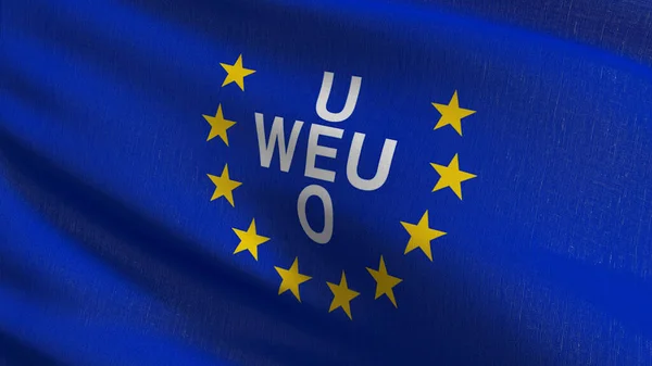 Veu Eller Västeuropeiska Unionens Flagga Rendering Illustration Vinka Tecken Symbol — Stockfoto