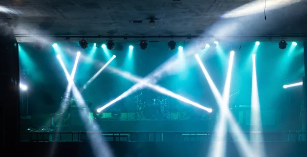 Töm Scen Konsert Med Färgglada Belysning Laserstråle Spotlight Show Disco — Stockfoto