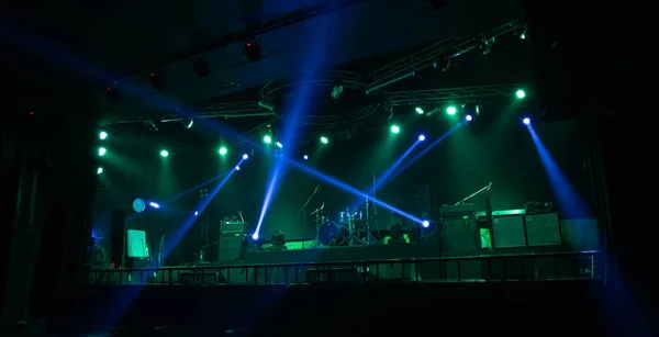 Üres Színpadi Koncert Színes Világítással Lézersugár Reflektorfény Show Diszkó Bár — Stock Fotó