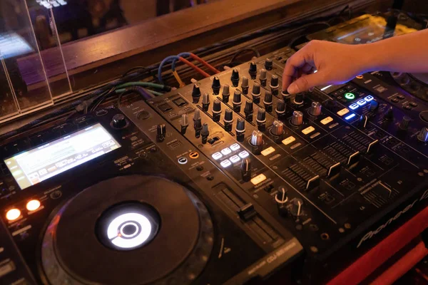 Plays Mixes Players Track Nightclub Party Nightlife Disco Club Disco — Stock Photo, Image