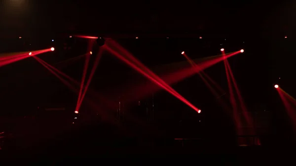 Üres Színpadi Koncert Színes Világítással Lézersugár Reflektorfény Show Diszkó Bár — Stock Fotó