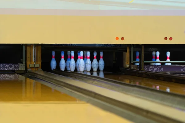 Hlavní Stroj Bowling Pinsetter Lane Sport Komunitní Centrum Aktivita Rekreace — Stock fotografie