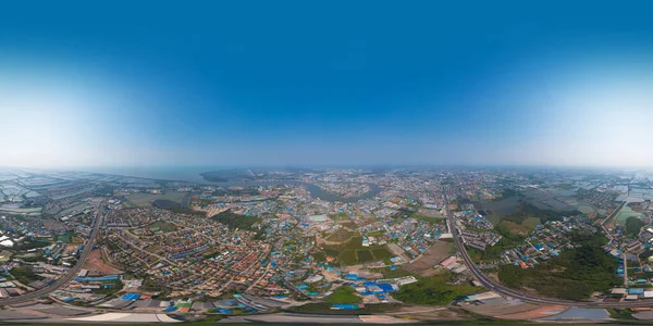 360 Panorama Med 180 Graders Vinkel Sömlös Panorama Över Antenn — Stockfoto