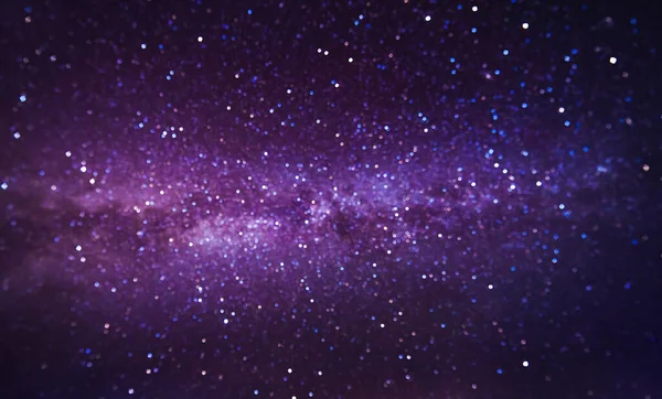 Blurry Bokeh Milky Way Bright Stars Blue Sky Night Natural — Stock Photo, Image