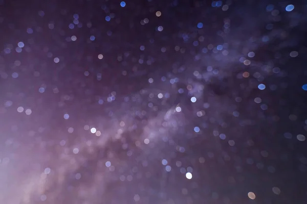 Розмитий Боке Молочного Шляху Яскравими Зірками Блакитному Небі Вночі Натуральний — стокове фото