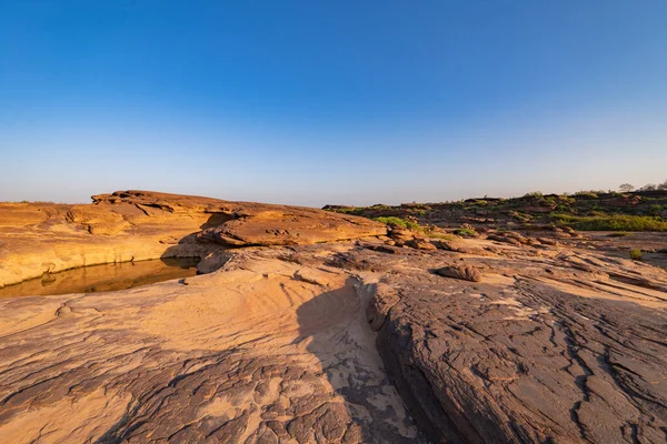 Sam Phan Bok Ubon Ratchathani Thailand Droge Rotsrif Mekong Rivier — Stockfoto