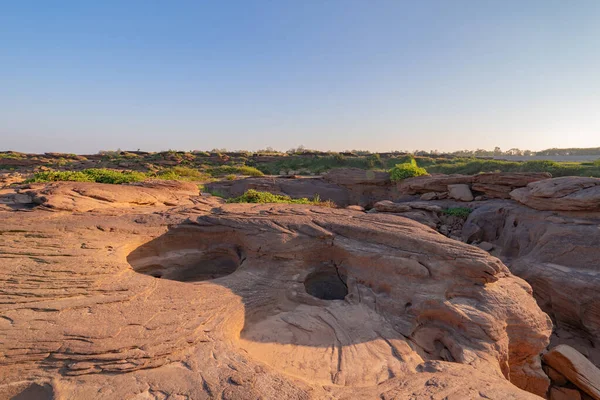 Sam Phan Bok Ubon Ratchathani Thailand Droge Rotsrif Mekong Rivier — Stockfoto