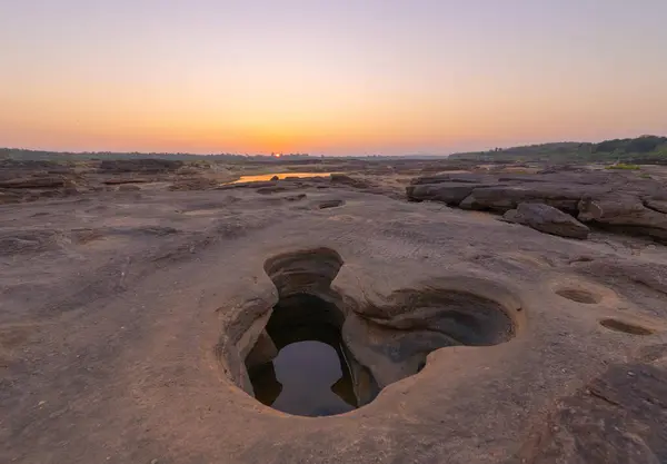 Sam Phan Bok Ubon Ratchathani Thailand Droge Rotsrif Mekong Rivier — Stockfoto