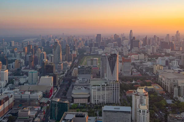 Вид Повітря Bangkok Downtown Skyline Таїланд Фінансові Районні Ділові Центри — стокове фото