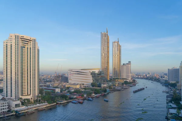 Bangkok Taki Chao Phraya Nehri Ile Icon Siyam Hava Manzarası — Stok fotoğraf