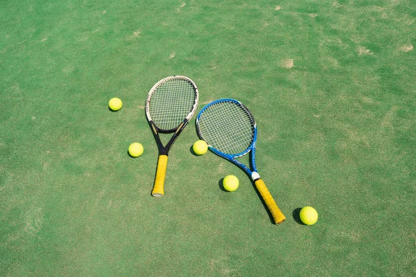 Racket Tennisbana Sport Och Rekreation Fält Mark Utomhus Nationalstadion Gröna — Stockfoto