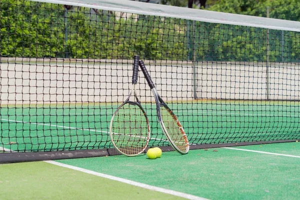 Racket Tennisbana Sport Och Rekreation Fält Mark Utomhus Nationalstadion Gröna — Stockfoto