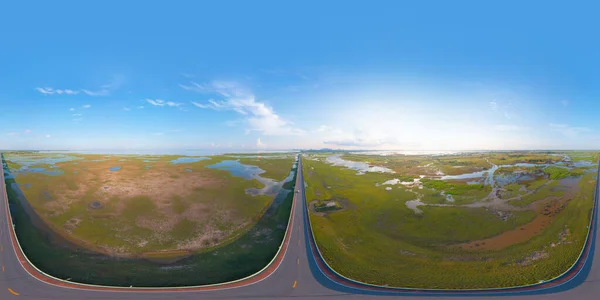 360 Панорама Углом 180 Градусов Бесшовная Панорама Видом Воздуха Шоссе — стоковое фото