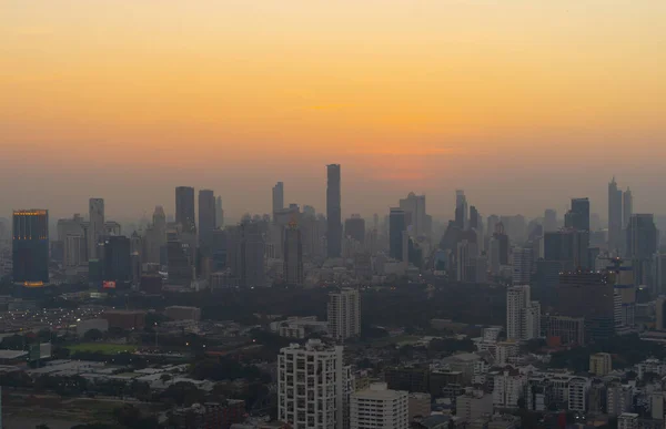 Tayland Başkenti Skyline Havadan Görüntüsü Finansal Bölge Asya Nın Akıllı — Stok fotoğraf