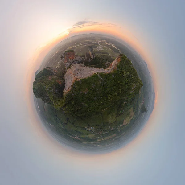 Маленькая Планета 360 Градусов Сферы Панорама Као Кухи Сонгкхле Горный — стоковое фото