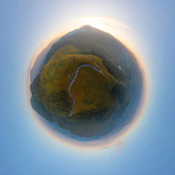 Lilla Planeten 360 Graders Sfär Panorama Ver Antenn Utsikt Ver — Stockfoto