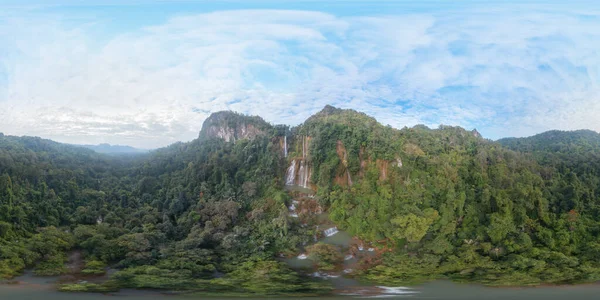 360 Градусная Панорама Водопада Тхи Лор Углом 180 Градусов Природный — стоковое фото
