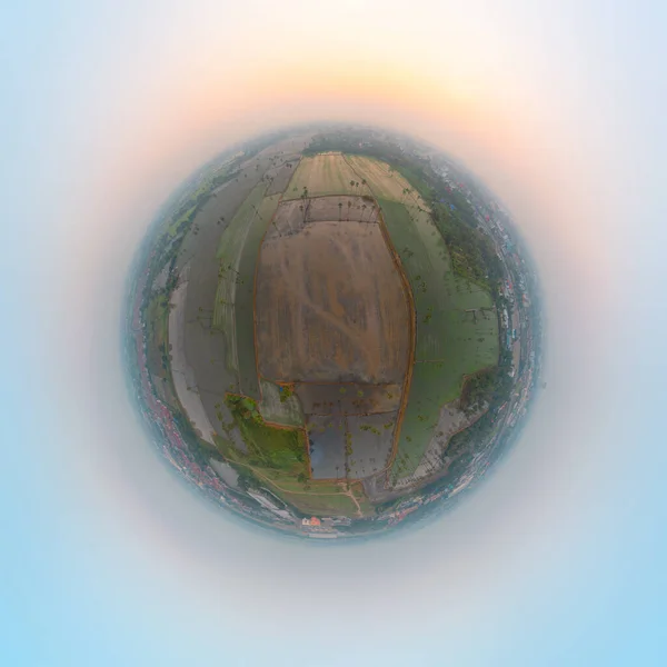 Kleiner Planet 360 Grad Kugel Panorama Der Luftaufnahme Von Dong — Stockfoto