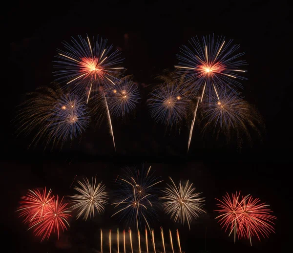 International Fireworks Festival Display Night Variety Colorful Fireworks Holidays Celebration — Stock Photo, Image