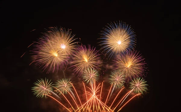 International Fireworks Festival Display Night Variety Colorful Fireworks Holidays Celebration — Stock Photo, Image