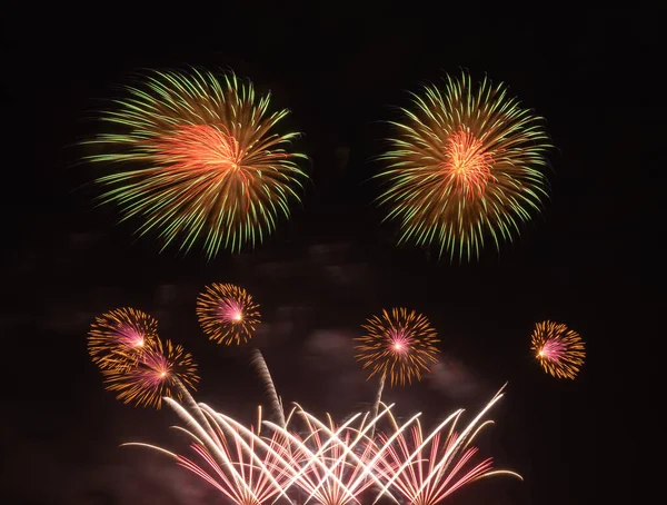 International Fireworks Festival Display Night Variety Colorful Fireworks Holidays Celebration — Stock Photo, Image