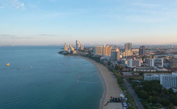 Vista Aérea Del Mar Pattaya Playa Tailandia Temporada Verano Ciudad — Foto de Stock