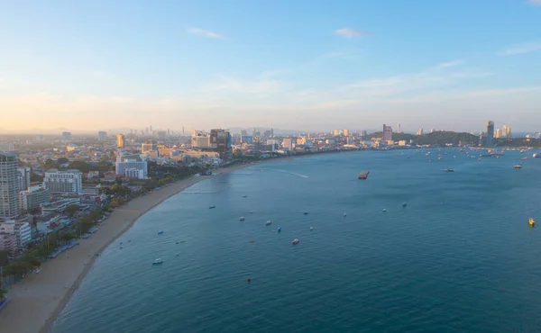 Vista Aérea Del Mar Pattaya Playa Tailandia Temporada Verano Ciudad — Foto de Stock