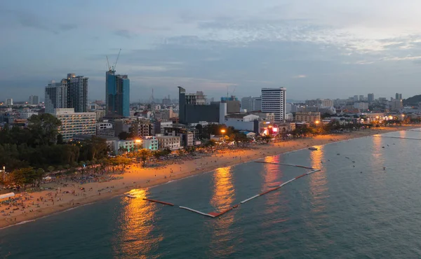 Légi Kilátás Pattaya Tenger Strand Thaiföldön Nyári Szezonban Városi Város — Stock Fotó