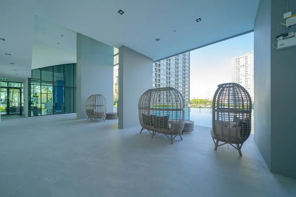 Плавальний Басейн Даху Готельного Житлового Будинку Бангкоку Міський Краєвид Послаблення — стокове фото