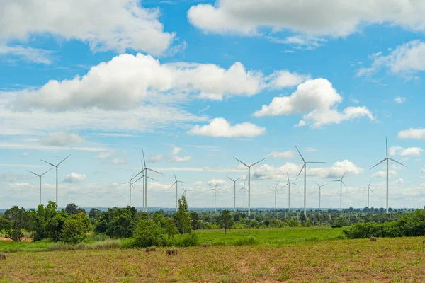 Turbine Eoliche Mulini Vento Campo Agricolo Fabbrica Industria Energia Energia — Foto Stock