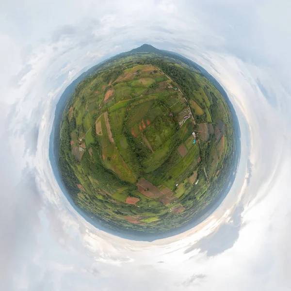 Kleine Planeet 360 Graden Bol Panorama Van Bovenaanzicht Vanuit Lucht — Stockfoto