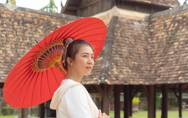 Portrait Une Femme Shan Asiatique Souriante Tai Yai Peuple Thaïlandais — Photo