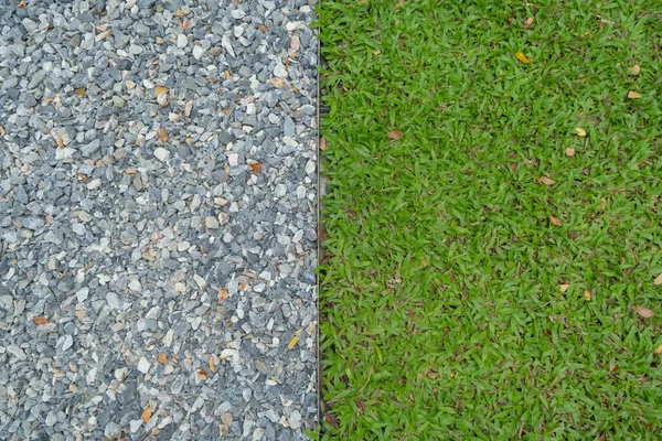 Pedra Cascalho Granito Rochas Com Gramado Verde Grama Piso Padrão — Fotografia de Stock