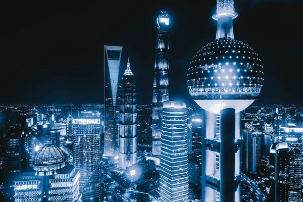 Widok Lotu Ptaka Shanghai Downtown Chinach Dzielnica Finansowa Centra Biznesowe — Zdjęcie stockowe