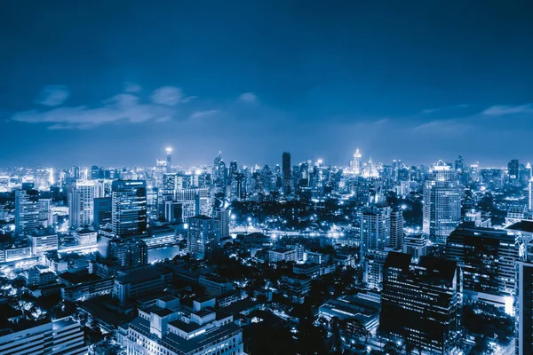 Vista Aérea Del Centro Bangkok Skyline Con Calle Carretera Tailandia —  Fotos de Stock