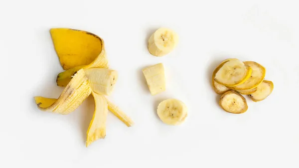 Banana Madura Frutas Frescas Alimentos Orgânicos Saudáveis Crus Mercearia Supermercado — Fotografia de Stock